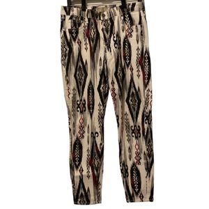 CJ by Cookie Johnson Red Black Print Pants Size 30